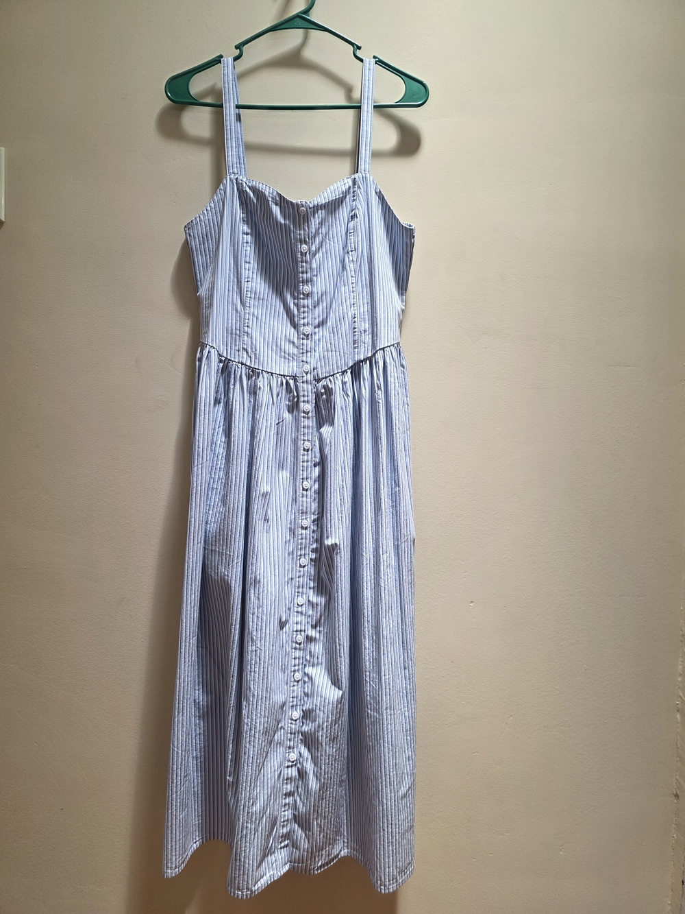 Levi's Adore Midi Dress Blue and White Striped Button-Front SizeXL NWT